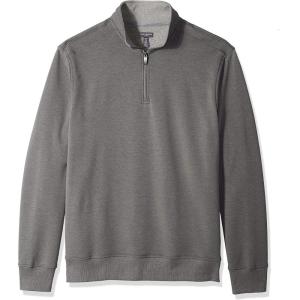Van Heusen Mens Big and Tall Flex Long Sleeve 1/4 Zip Soft Sweater FleecePullover Sweater(Grey Nickel Grey)