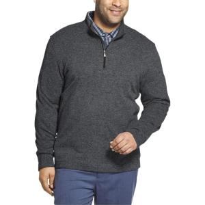 Van Heusen Mens Big and Tall Flex Long Sleeve 1/4 Zip Soft Sweater FleecePullover Sweater(High Rise)