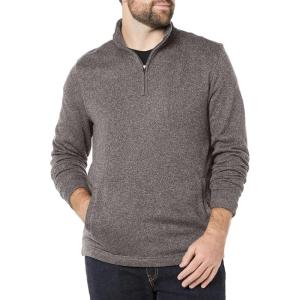 Van Heusen Mens Big and Tall Flex Long Sleeve 1/4 Zip Soft Sweater FleecePullover Sweater(Iron Gate)