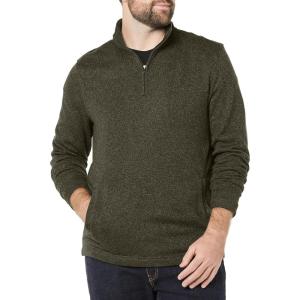 Van Heusen Mens Big and Tall Flex Long Sleeve 1/4 Zip Soft Sweater FleecePullover Sweater(Rosin)