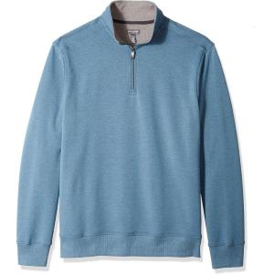 Van Heusen Mens Big and Tall Flex Long Sleeve 1/4 Zip Soft Sweater FleecePullover Sweater(Turquoise River)