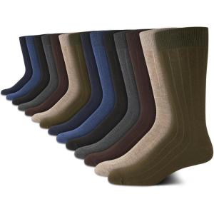 Van Heusen Mens Dress Socks – 14 Pack Soft Stretch Moisture Wicking Crew Socks for Men for Everyday Office Work Wear(Heather Multi)