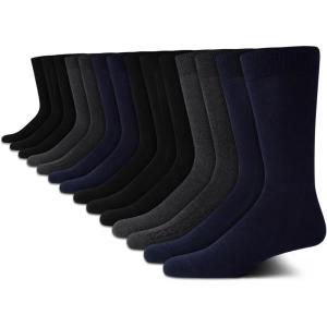 Van Heusen Mens Dress Socks – 14 Pack Soft Stretch Moisture Wicking Stay Up Casual Work Socks for Men (Sizes: 6-12.5)(Black Iris)