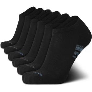 Van Heusen Mens Low Cut Socks – 6 Pack Moisture Wicking Cushioned Athletic No Show Socks for Men(Black)