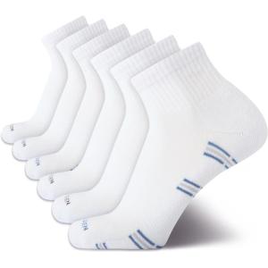 Van Heusen Mens Quarter Socks – 6 Pack Soft Stretch Moisture Wicking Cushioned Athletic Ankle Socks for Men(Off-white)
