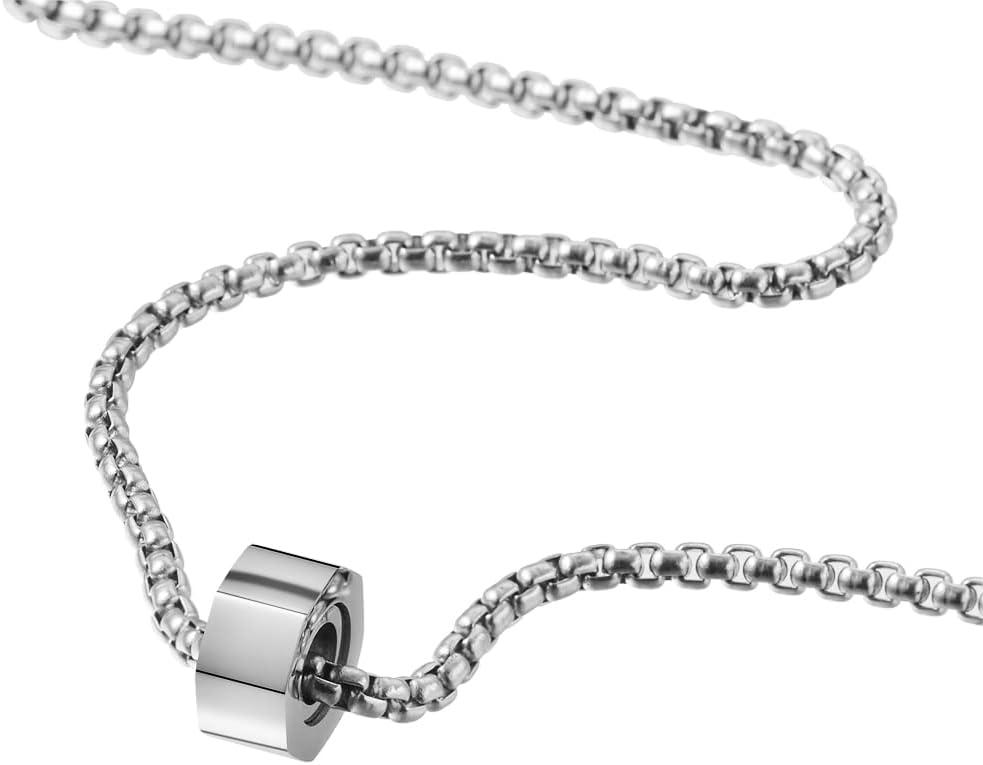imageVan Heusen Mens Stainless Steel Octagon Ring Necklace with 24 Box ChainSilver