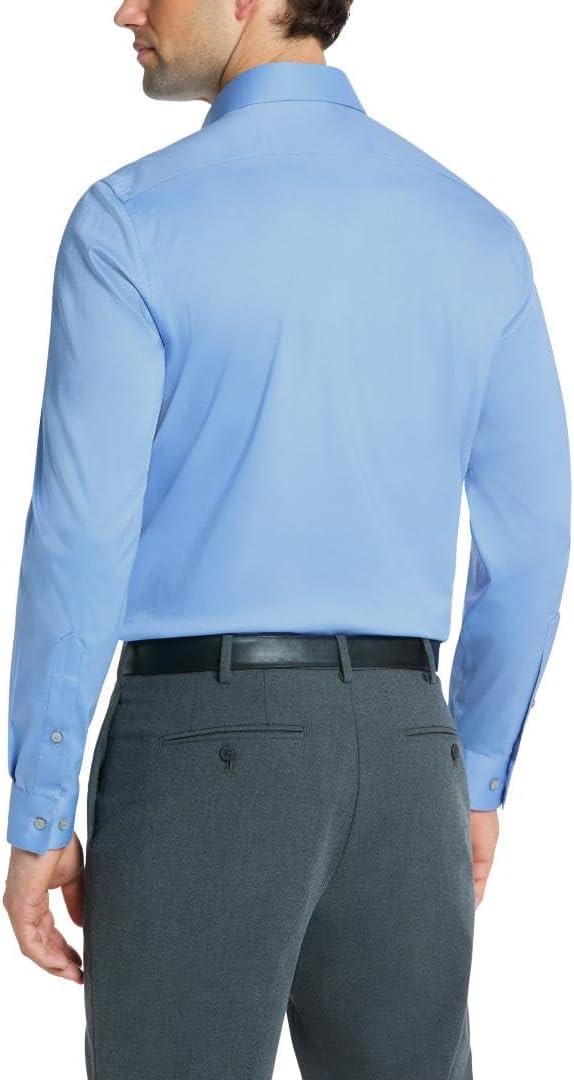 imageVan Heusen Mens Dress Shirt Slim Fit Ultra Wrinkle Free Flex Collar StretchBlue Frost