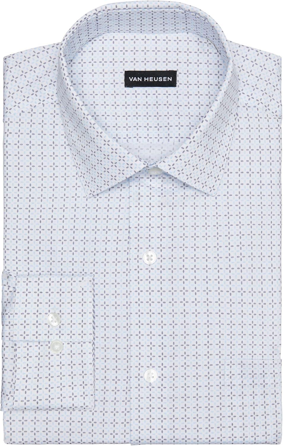 imageVan Heusen Mens Dress Shirt Slim Fit Ultra Wrinkle Free Flex Collar StretchBlue Multi