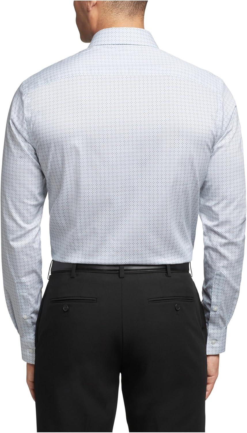 imageVan Heusen Mens Dress Shirt Slim Fit Ultra Wrinkle Free Flex Collar StretchBlue Multi