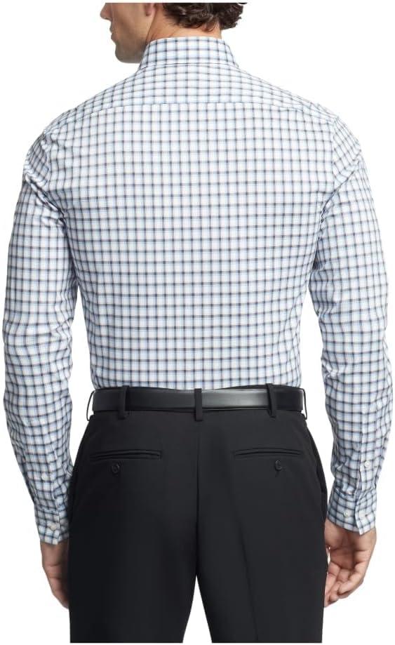 imageVan Heusen Mens Dress Shirt Slim Fit Ultra Wrinkle Free Flex Collar StretchClassic Blue