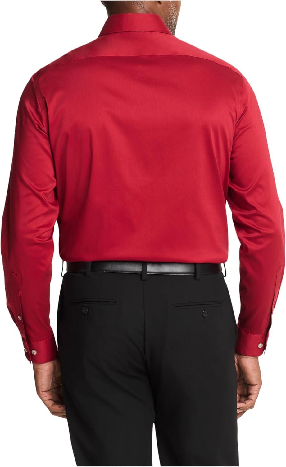 imageVan Heusen Mens Dress Shirt Slim Fit Ultra Wrinkle Free Flex Collar StretchDark Garnet