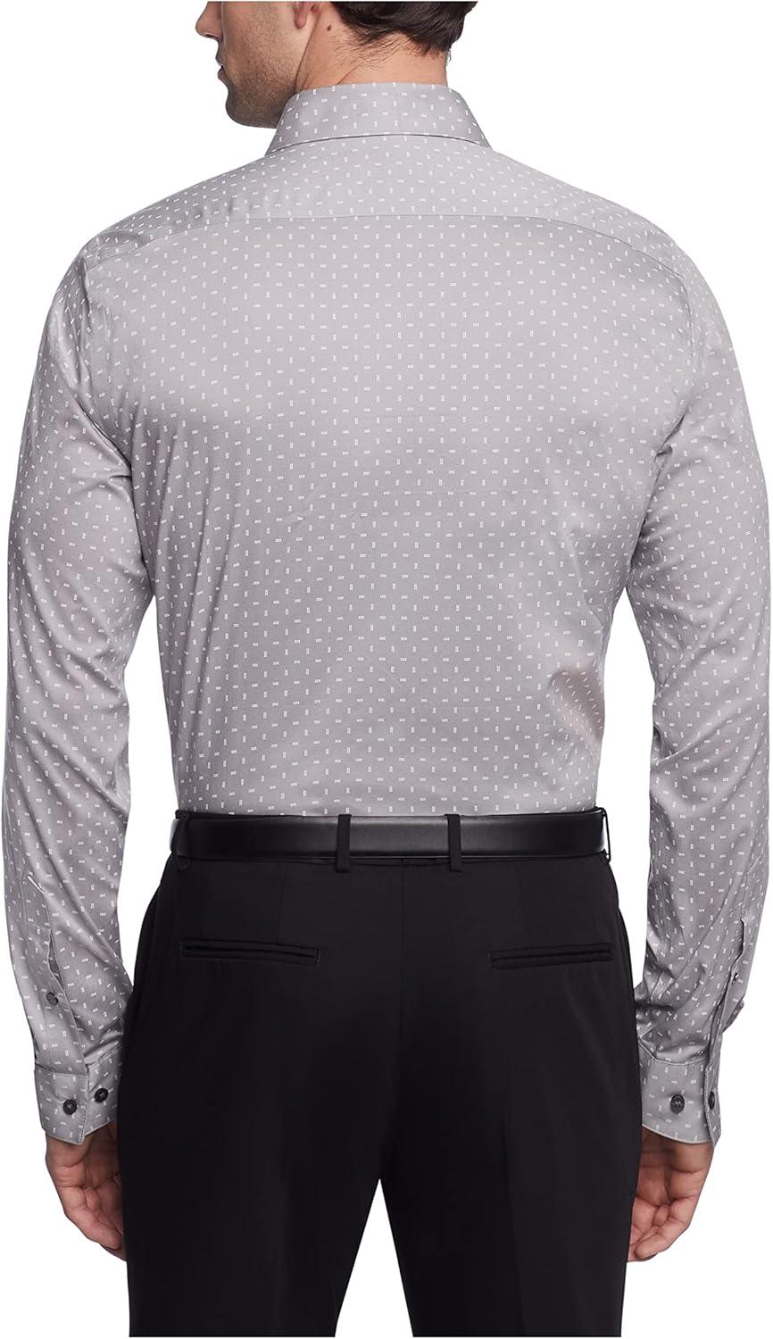 imageVan Heusen Mens Dress Shirt Slim Fit Ultra Wrinkle Free Flex Collar StretchFlint