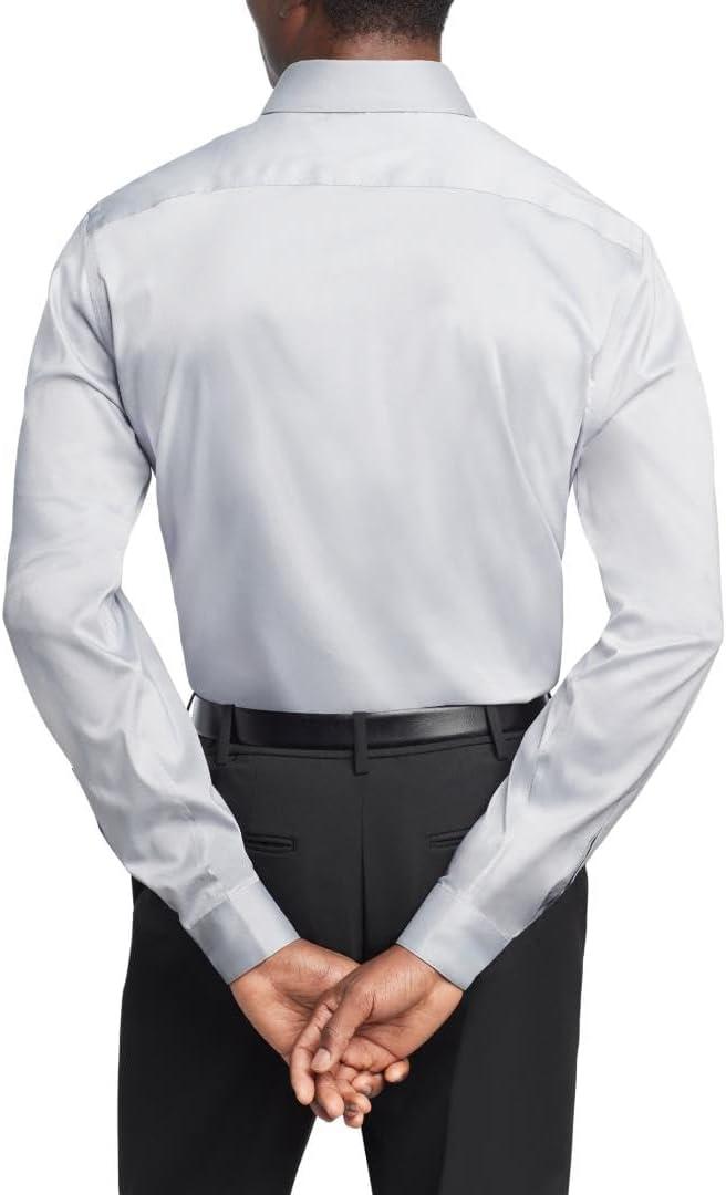 imageVan Heusen Mens Dress Shirt Slim Fit Ultra Wrinkle Free Flex Collar StretchGrey Mist