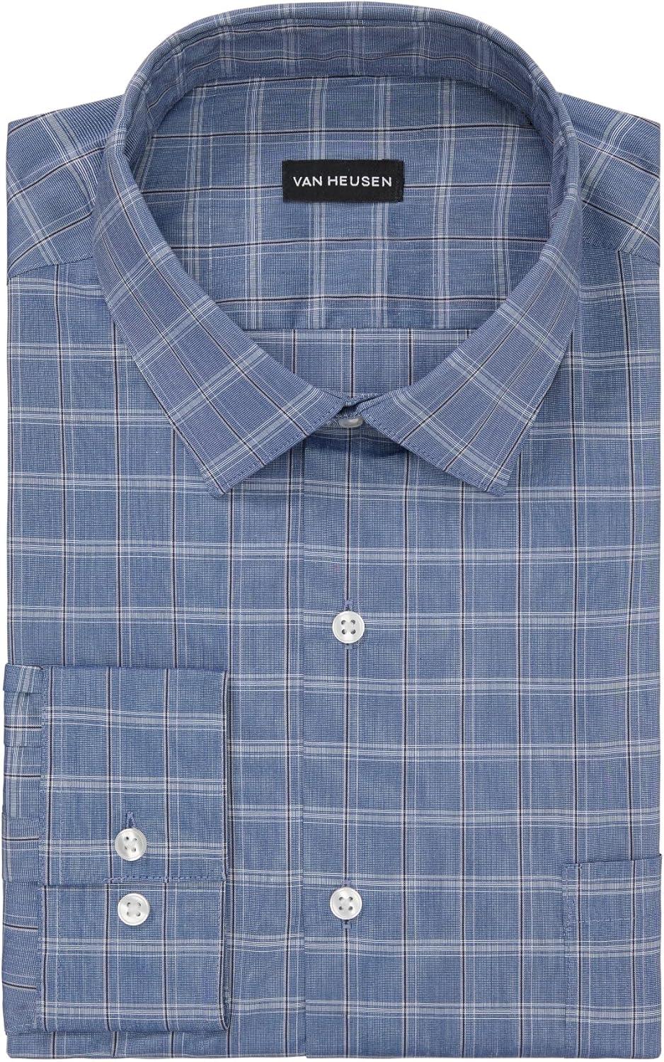 imageVan Heusen Mens Dress Shirt Slim Fit Ultra Wrinkle Free Flex Collar StretchNavy