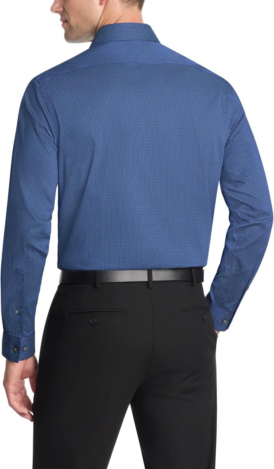 imageVan Heusen Mens Dress Shirt Slim Fit Ultra Wrinkle Free Flex Collar StretchNavy Sky