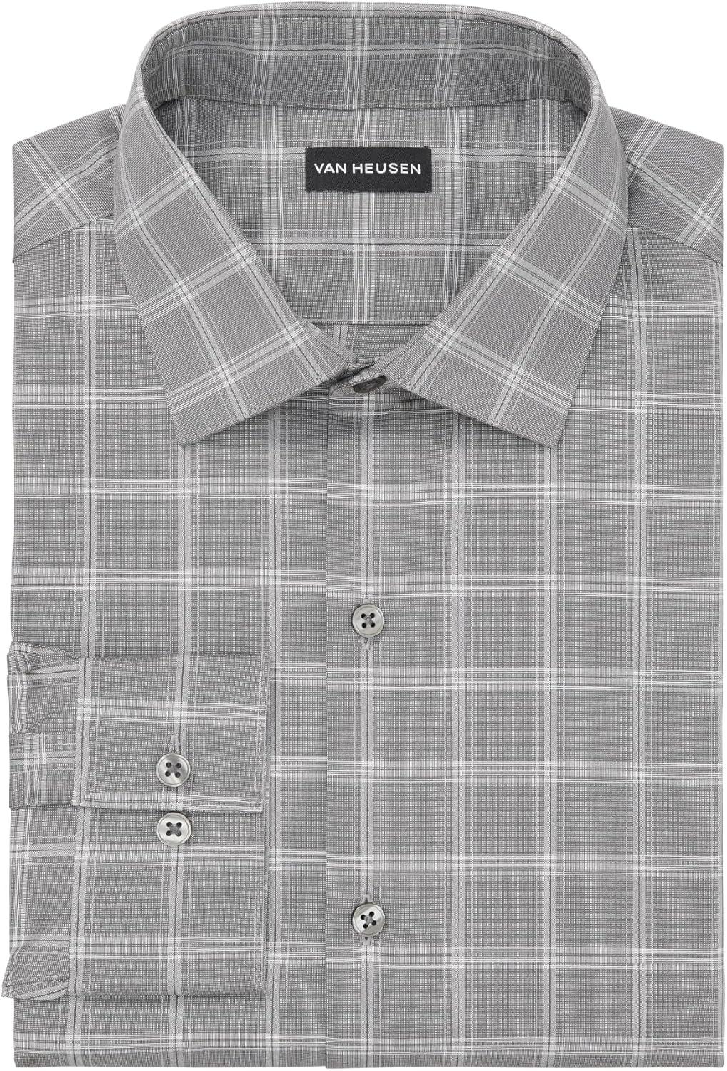 imageVan Heusen Mens Dress Shirt Slim Fit Ultra Wrinkle Free Flex Collar StretchRock