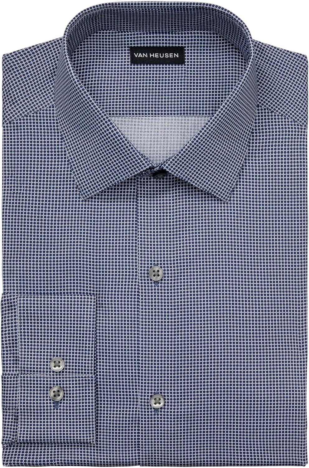 imageVan Heusen Mens Dress Shirt Slim Fit Ultra Wrinkle Free Flex Collar StretchStar Ocean