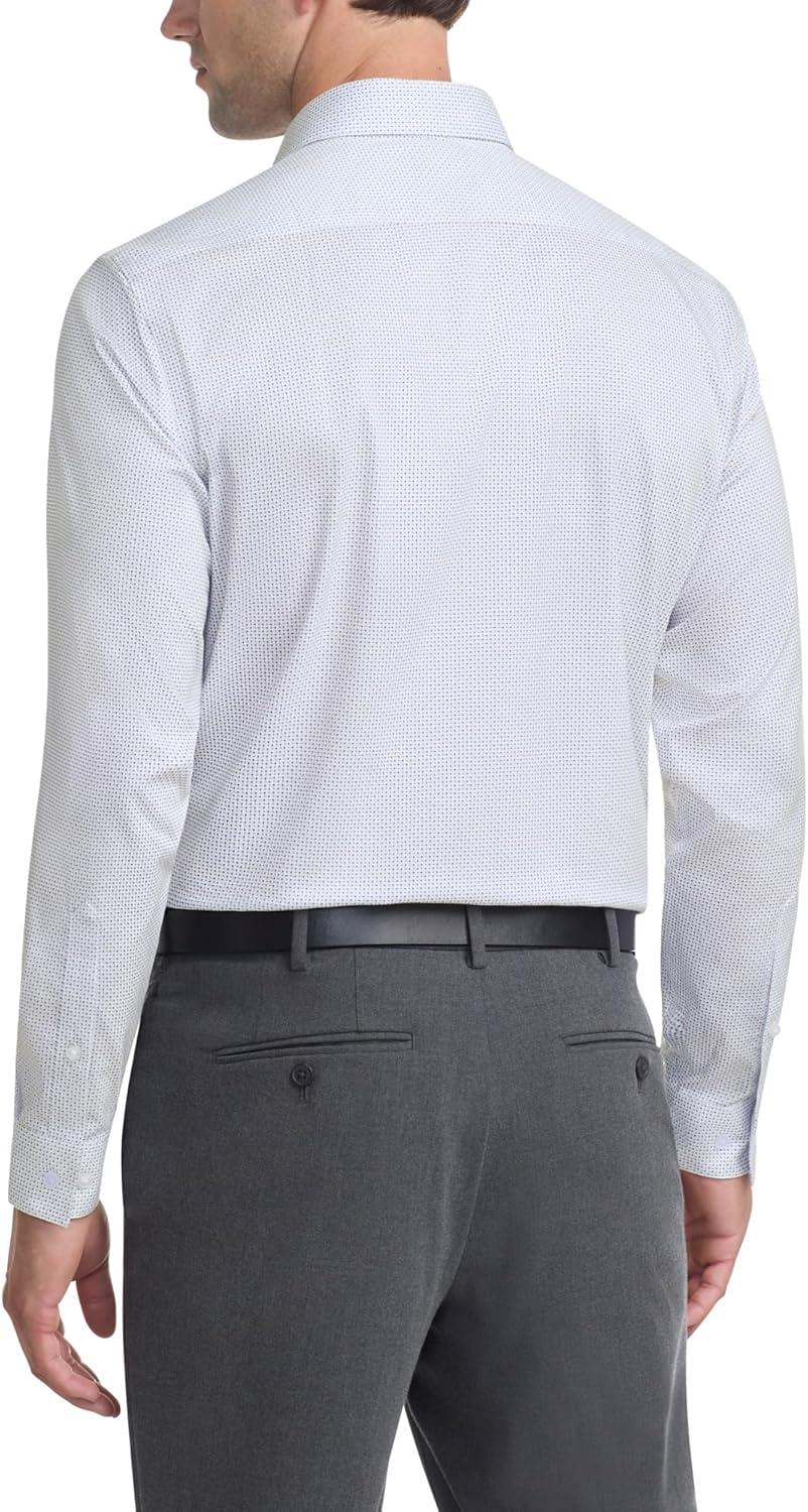 imageVan Heusen Mens Dress Shirt Slim Fit Ultra Wrinkle Free Flex Collar StretchTaupe Navy
