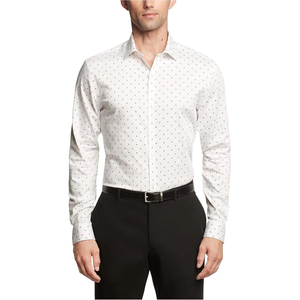 imageVan Heusen Mens Dress Shirt Slim Fit Ultra Wrinkle Free Flex Collar StretchConcord