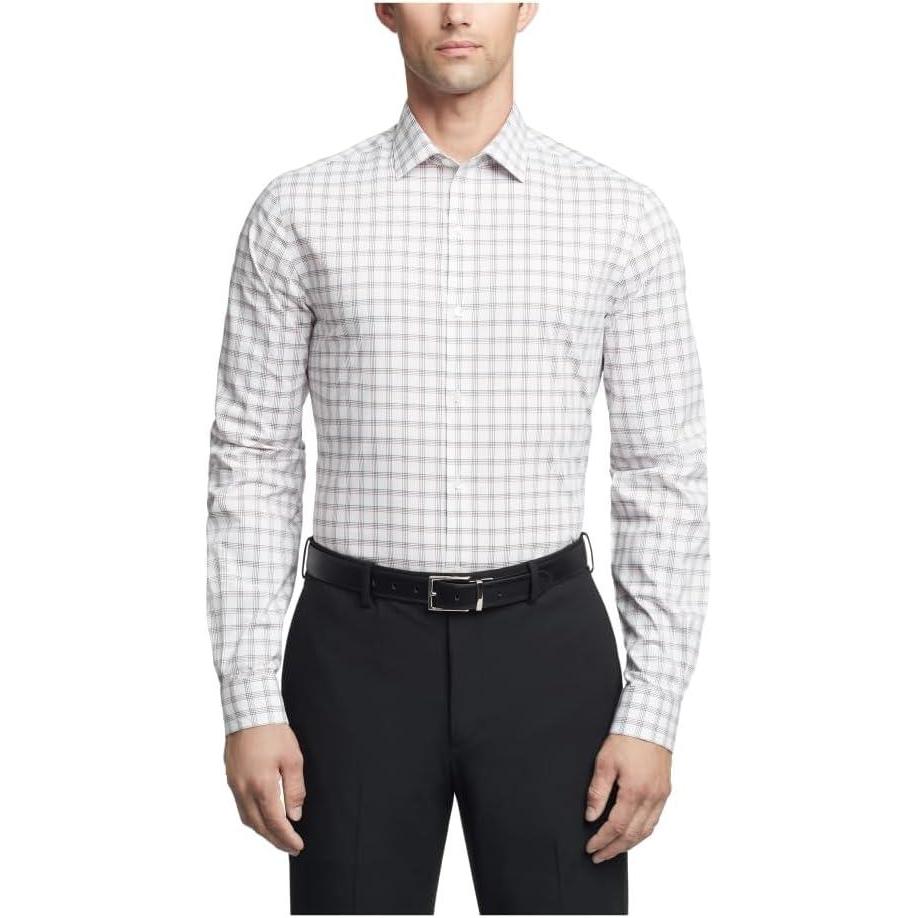 imageVan Heusen Mens Dress Shirt Slim Fit Ultra Wrinkle Free Flex Collar StretchFire Multi
