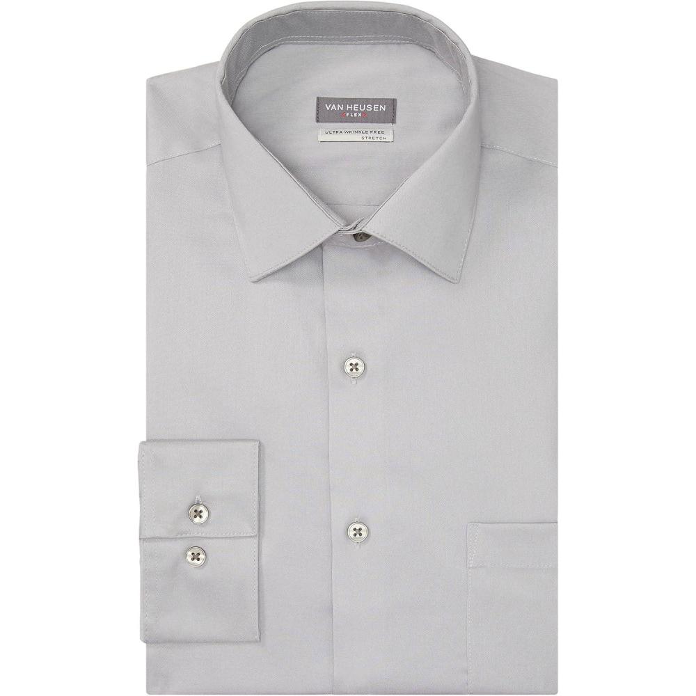 imageVan Heusen Mens Dress Shirt Slim Fit Ultra Wrinkle Free Flex Collar StretchGrey Mist