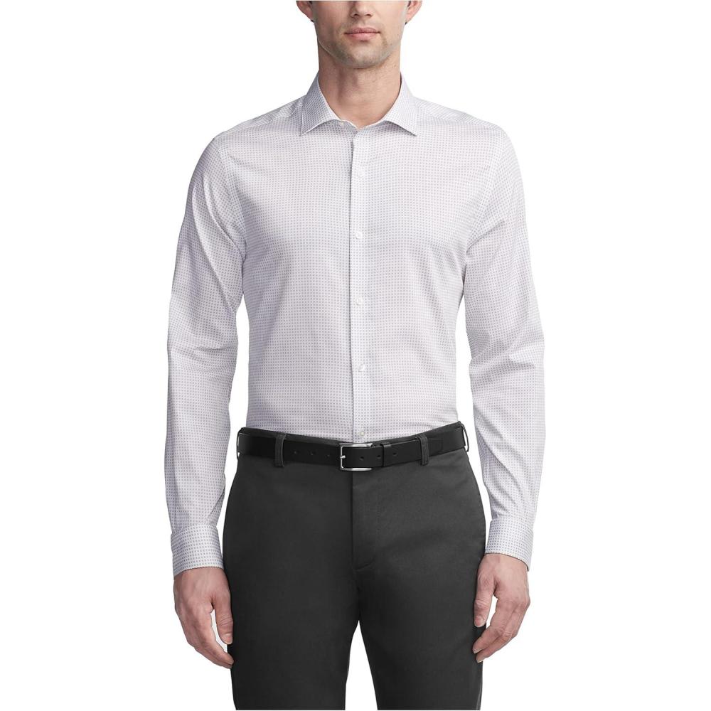 imageVan Heusen Mens Dress Shirt Slim Fit Ultra Wrinkle Free Flex Collar StretchMetal