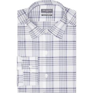 Van Heusen Men’s Dress Shirt Slim Fit Ultra Wrinkle Free Flex Collar Stretch(Blue Stone)