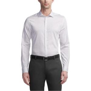 Van Heusen Men’s Dress Shirt Slim Fit Ultra Wrinkle Free Flex Collar Stretch(Metal)