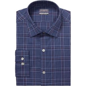 Van Heusen Men’s Dress Shirt Slim Fit Ultra Wrinkle Free Flex Collar Stretch(Mid Blue)