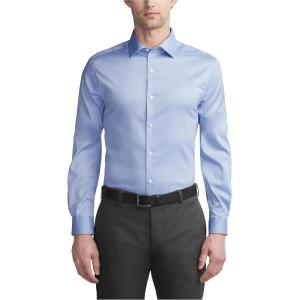 Van Heusen Men’s Dress Shirt Slim Fit Ultra Wrinkle Free Flex Collar Stretch(Ocean)