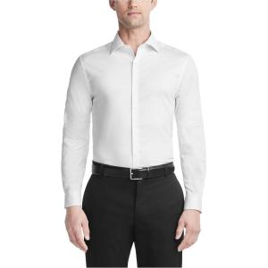 Van Heusen Men’s Dress Shirt Slim Fit Ultra Wrinkle Free Flex Collar Stretch(White)