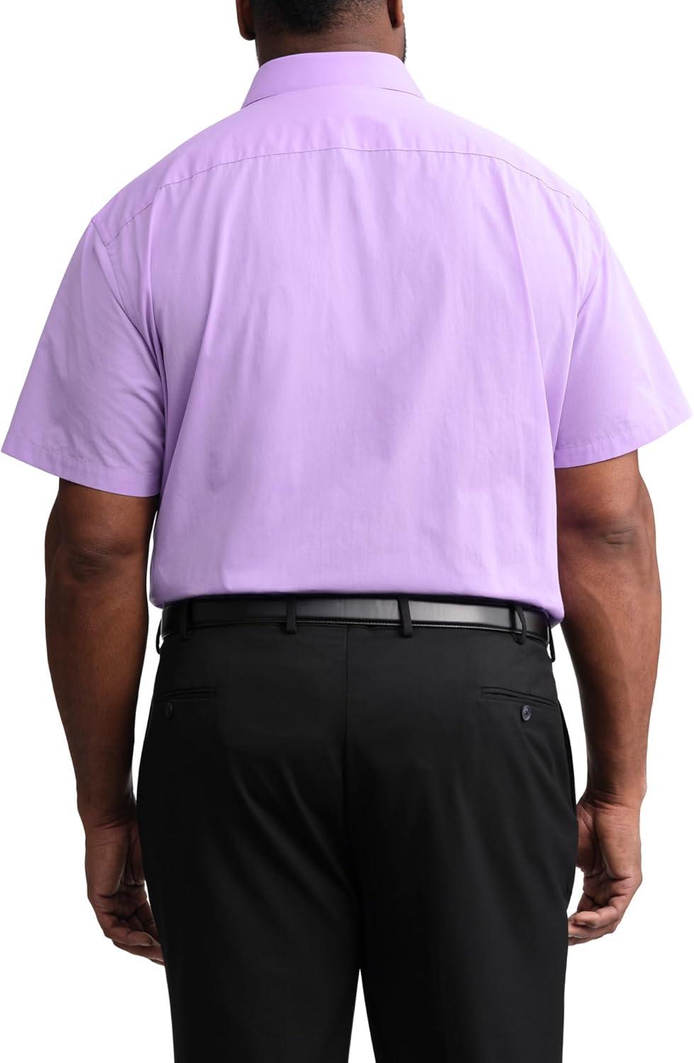 imageVan Heusen Mens TALL FIT Short Sleeve Dress Shirts Poplin Solid Big and TallLavender