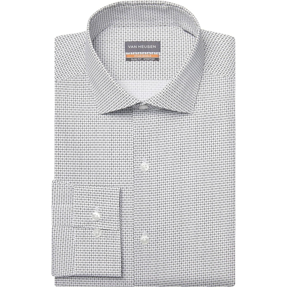 image:imageVan Heusen Mens Dress Shirt Slim Fit Stain Shield StretchOld Dark Mercury