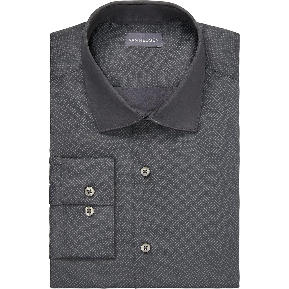 image:imageVan Heusen Mens Dress Shirt Slim Fit Stain Shield StretchOld Ebony