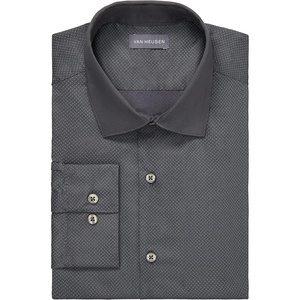 Van Heusen Men’s Dress Shirt Slim Fit Stain Shield Stretch(Old Ebony)
