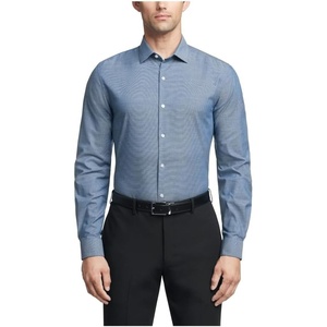 Van Heusen Men’s Dress Shirt Slim Fit Stain Shield Stretch(Old Painters Blue)