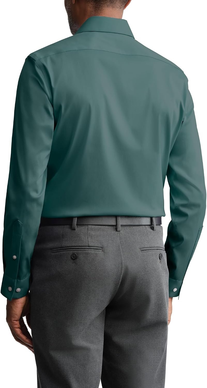 image:imageVan Heusen Mens Dress Shirt Slim Fit Ultra Wrinkle Free Flex Collar StretchEvergreen