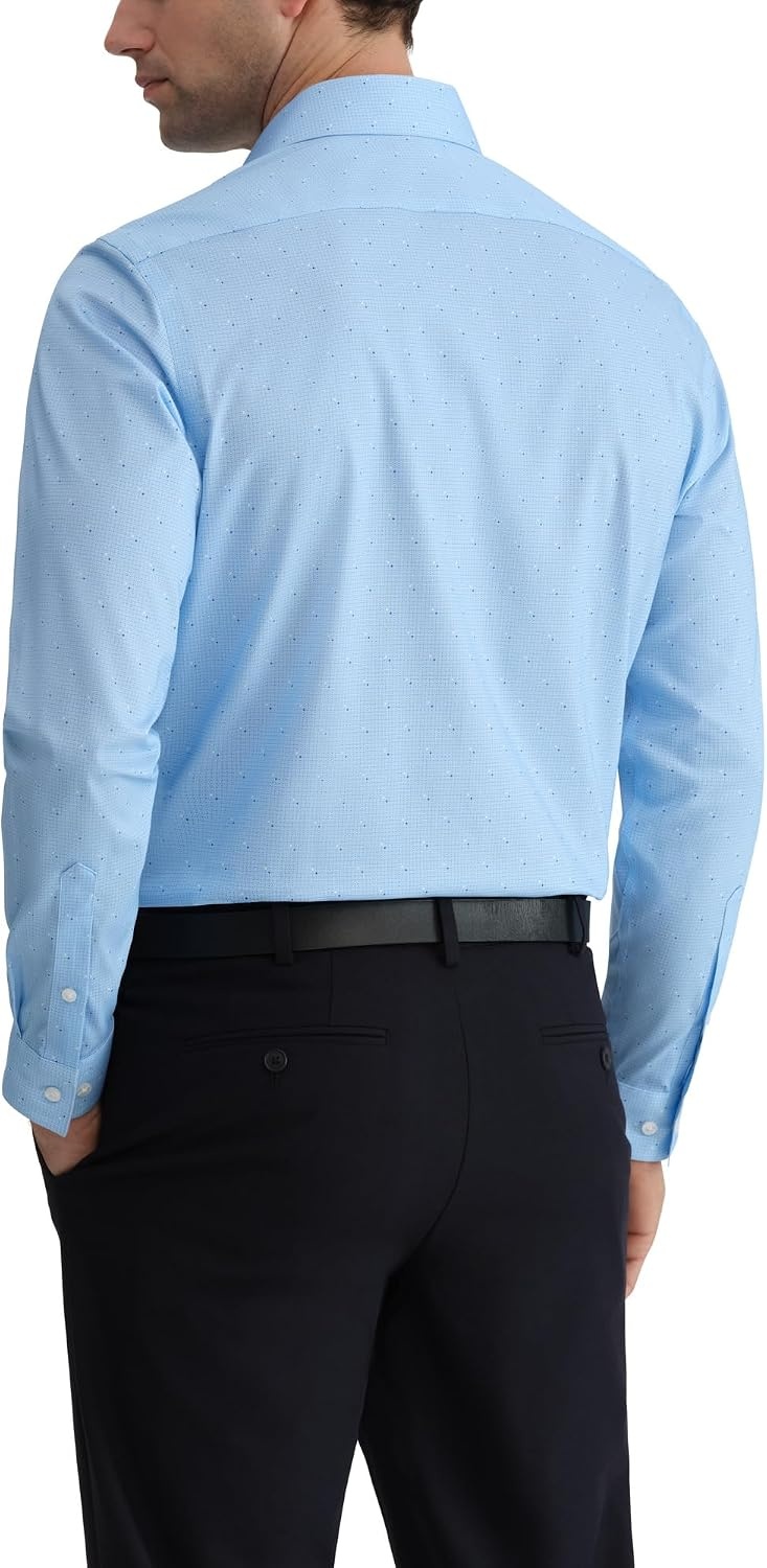 image:imageVan Heusen Mens Dress Shirt Slim Fit Ultra Wrinkle Free Flex Collar StretchLake Blue Print