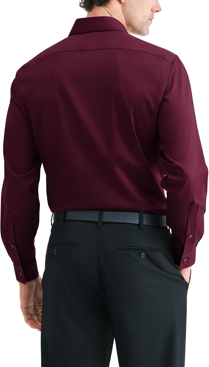 image:imageVan Heusen Mens Dress Shirt Slim Fit Ultra Wrinkle Free Flex Collar StretchMerlot Texture