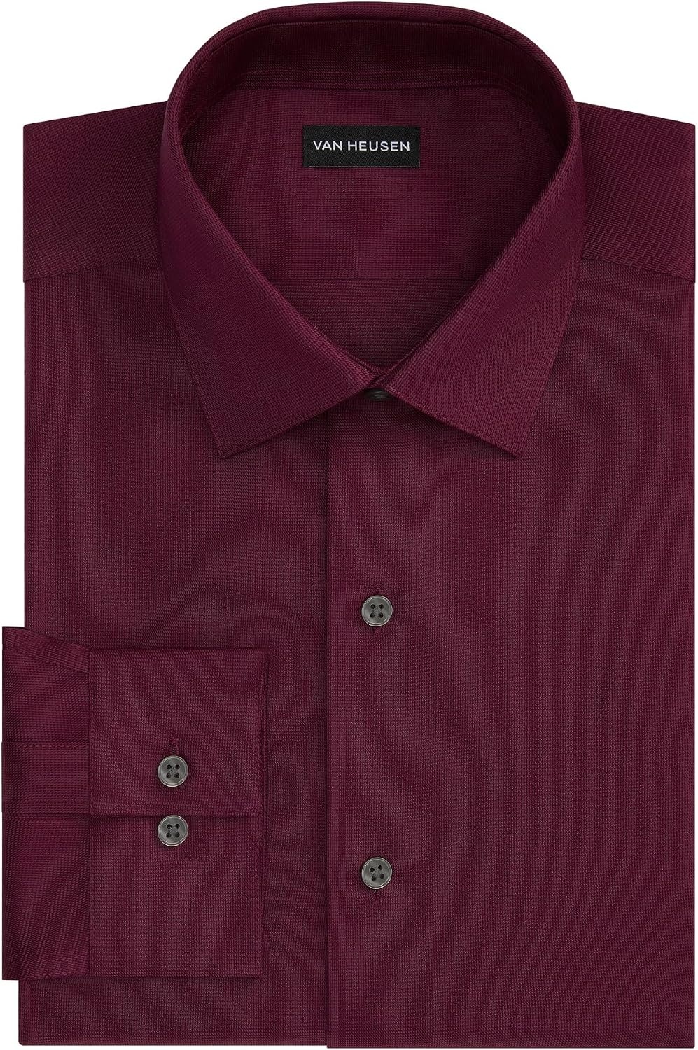 image:imageVan Heusen Mens Dress Shirt Slim Fit Ultra Wrinkle Free Flex Collar StretchMerlot Texture