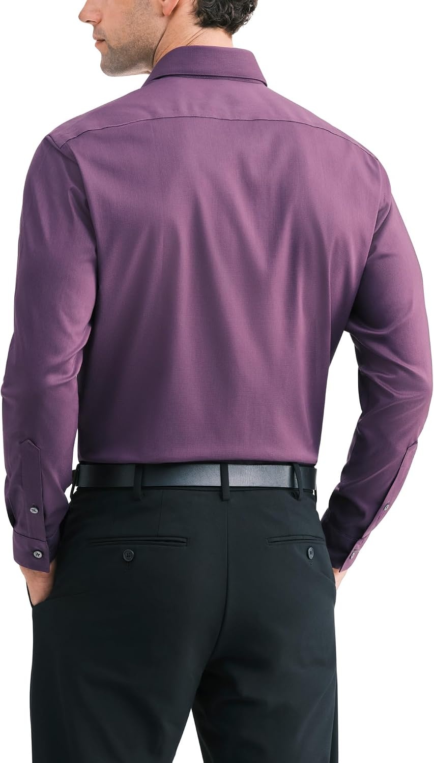 image:imageVan Heusen Mens Dress Shirt Slim Fit Ultra Wrinkle Free Flex Collar StretchPlum Berry Texture