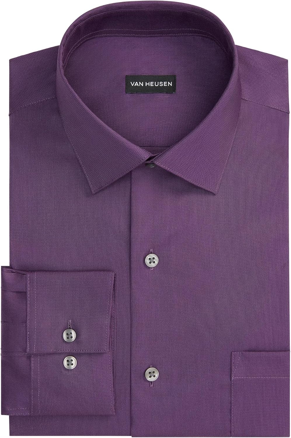 image:imageVan Heusen Mens Dress Shirt Slim Fit Ultra Wrinkle Free Flex Collar StretchPlum Berry Texture