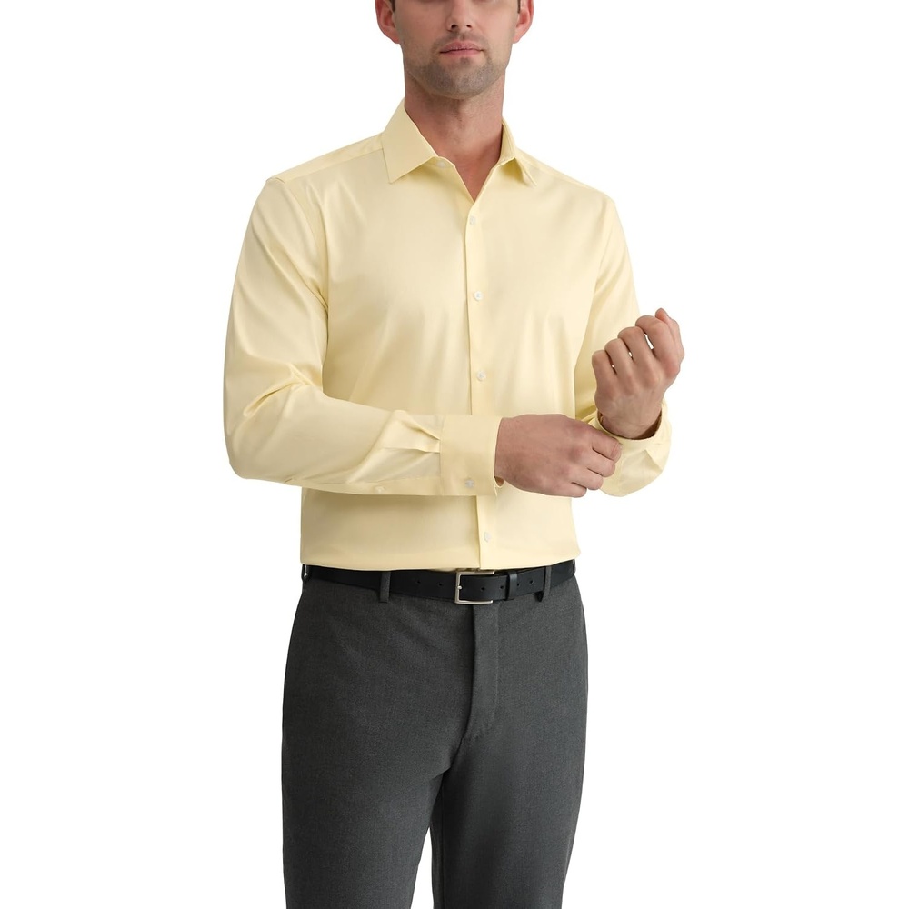 image:imageVan Heusen Mens Dress Shirt Slim Fit Ultra Wrinkle Free Flex Collar StretchCream