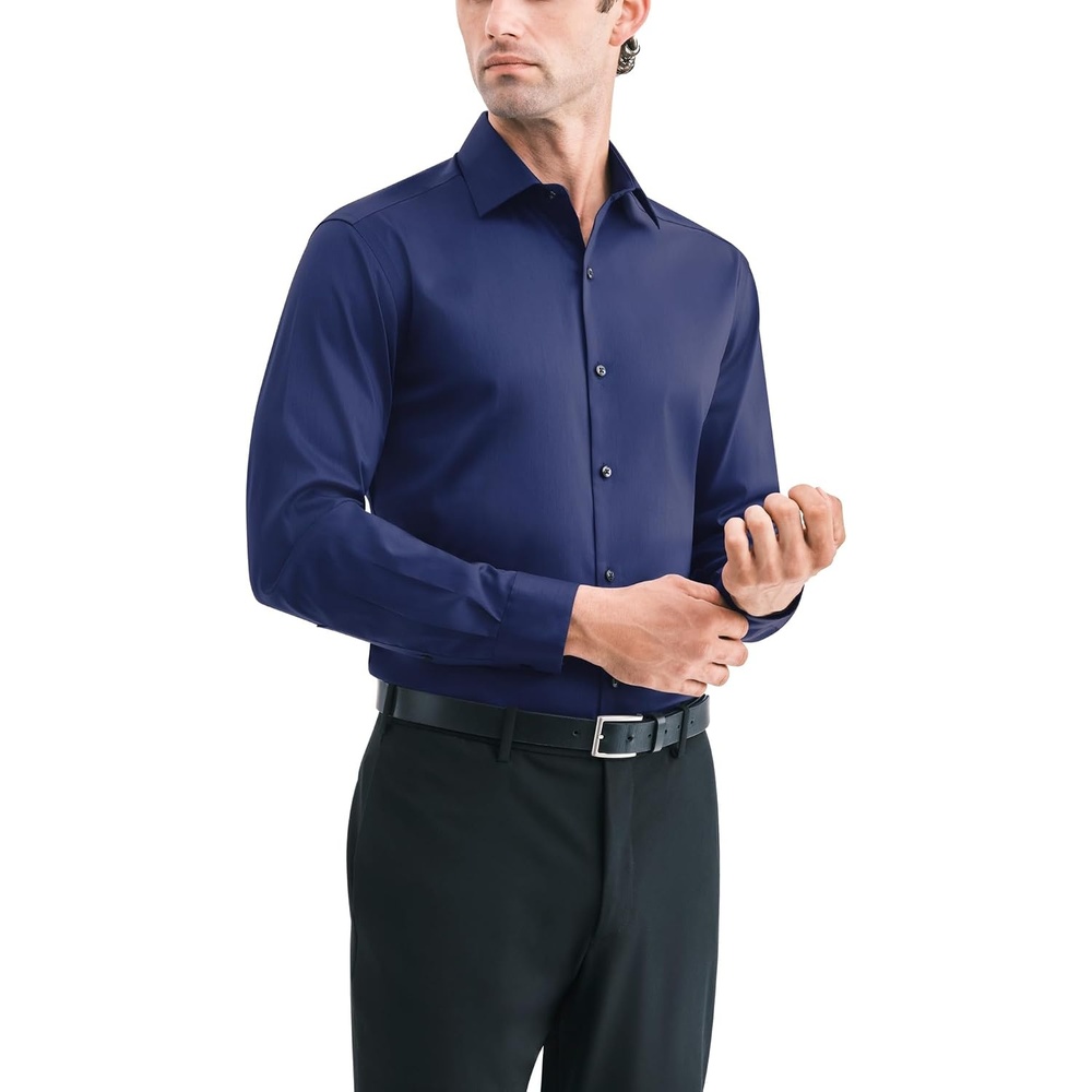 image:imageVan Heusen Mens Dress Shirt Slim Fit Ultra Wrinkle Free Flex Collar StretchTwilight Navy