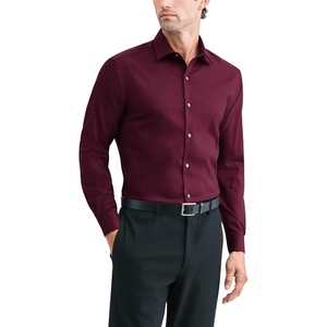 Van Heusen Men’s Dress Shirt Slim Fit Ultra Wrinkle Free Flex Collar Stretch(Merlot Texture)