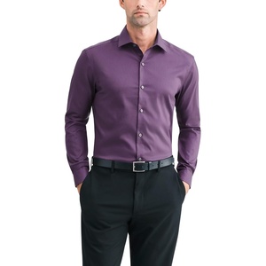 Van Heusen Men’s Dress Shirt Slim Fit Ultra Wrinkle Free Flex Collar Stretch(Plum Berry Texture)